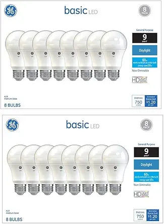 GE Relax Basic A19 LED Bulb 60W EQ Daylight 16-Pack