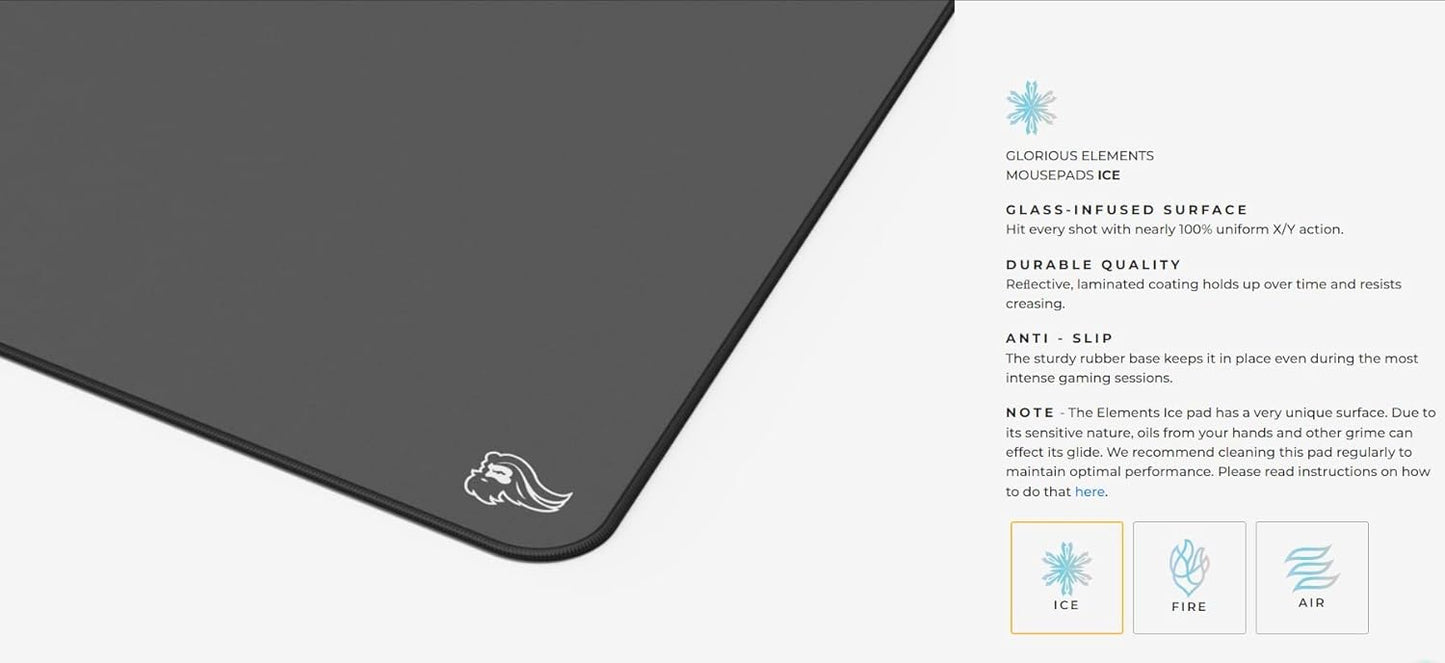 Glorious GLO-MP-ELEM-ICE XL Gaming Mousepad ICE