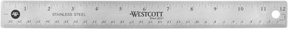 Westcott 10415 Stainless Steel Office Ruler 12-Inch