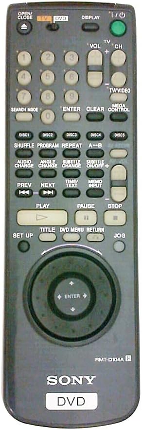 Sony RMT-D104A DVD Remote Control — main product image