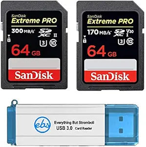 SanDisk SDSDXPK-064G 64GB Extreme Pro UHS-II SD Card Bundle