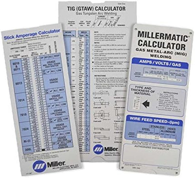 Miller 043125 MIG TIG Stick Welding Calculator 3-Pack