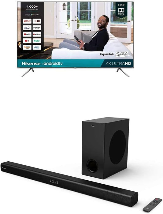 Hisense 85H6570G 85-Inch 4K Android Smart TV & Soundbar