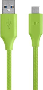 Monoprice 115081 3.0 USB-C to USB-A Cable 3ft Green — main product image