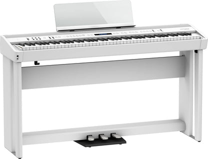 Roland FP-90X White Digital Piano Bundle - Stand, Bench, Pedals
