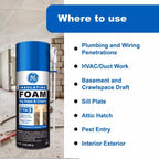 GE White Foam Insulating Sealant - Big Gaps & Cracks, 12 oz