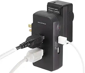 Monoprice 7991 3-Outlet Surge Protector Wall Tap with USB Charger