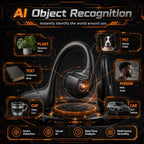 Assckr OWS-G206 Open-Ear Bone Conduction Headphones with Camera