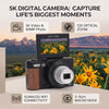 LAISANIM 5K Retro Mirrorless Camera with 12X Optical Zoom