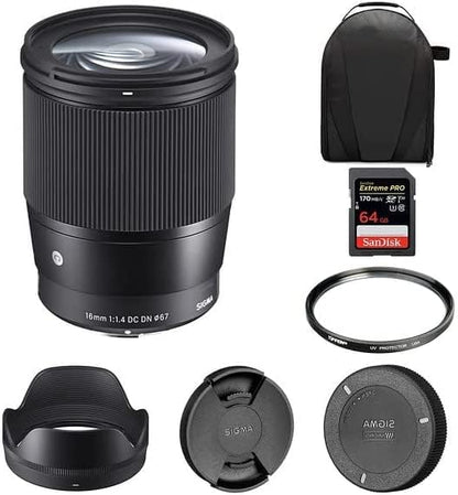 Sigma 16mm f/1.4 DC DN Lens Sony E Mount Kit
