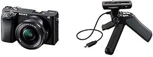 Sony a6400 Mirrorless Camera with Grip Tripod Bundle