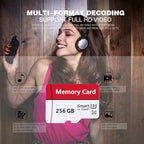 Rezhnzuqo 256GB microSD Card with Full-Size Adapter