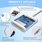 MTIQHS USB-C SD Card Reader with Dual Slots and USB-A OTG Port