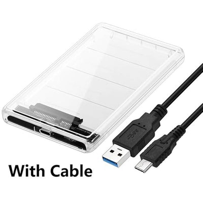 Generic Transparent 2.5" SATA Hard Drive Enclosure with USB-C