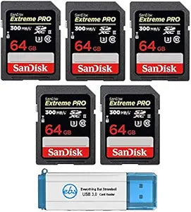 SanDisk SD_Extreme_Pro_UII_x5_R3 64GB UHS-II SD Card 5-Pack — main product image