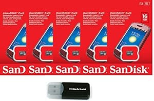 SanDisk 16G_TF_c4_San_x5_R4 16GB MicroSD Card 5-Pack