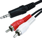 Monoprice 100665 Audio Cable - 3.5mm to Dual RCA - 6ft