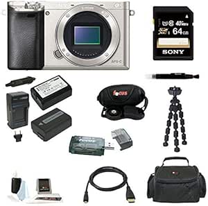 Sony ILCE6000/S Alpha A6000 Silver Mirrorless Camera Kit