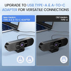 EMEET C960 1080P Webcam with Microphone, 2 Mics, 90° FOV, USB Type-A & A-to-C Adapter, Fixed Focus, Plug&Play Computer Camera for Zoom/Teams/Facetime/YouTube/Google Meet/Switch 2 Camera, 2025 Version