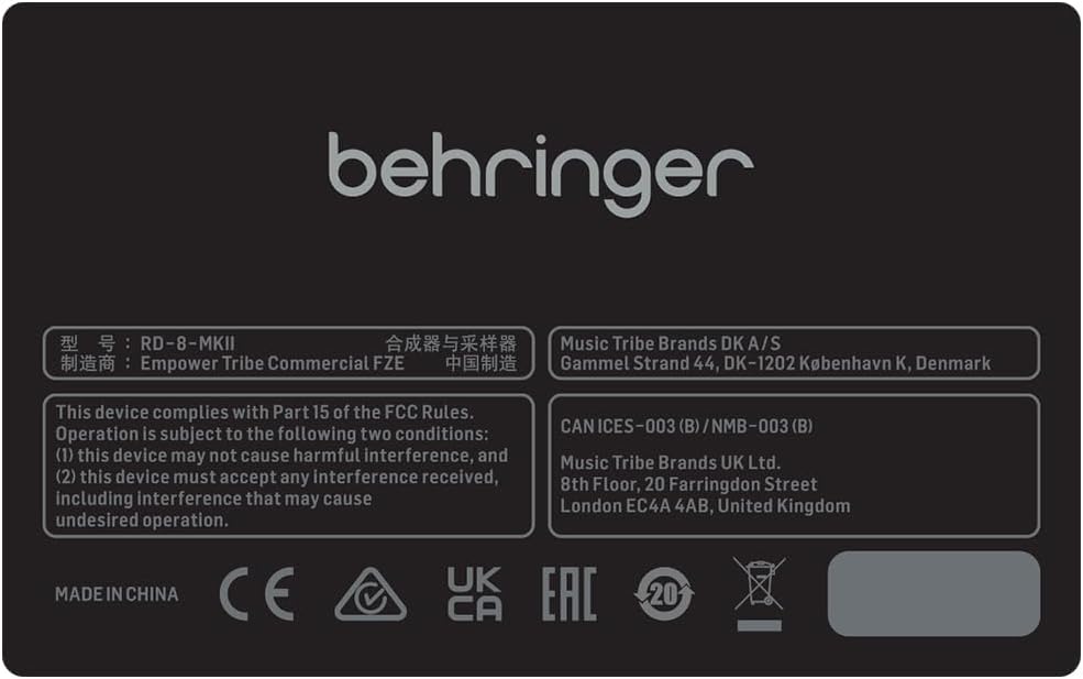Behringer 000-EH902-00010 11 Rhythm Designer RD-8
