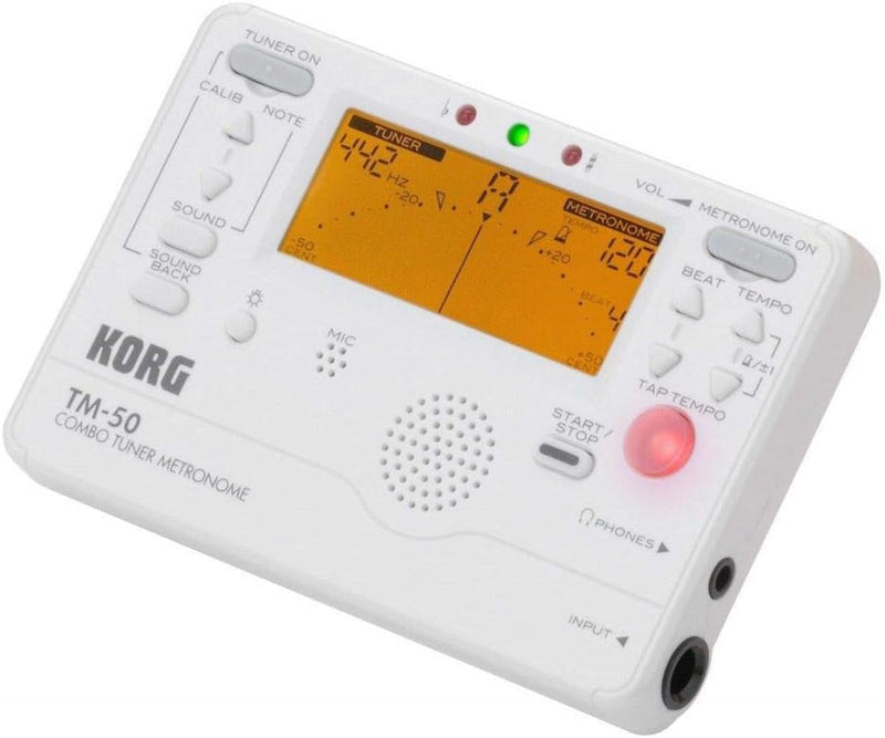 Korg TM50PW Tuner Metronome Combo Pearl White — main product image