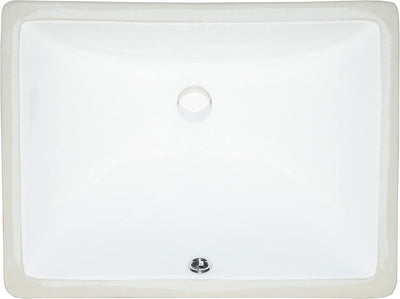 MSI 1813 White Rectangle Undermount Bathroom Sink