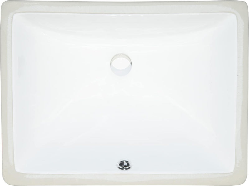 MSI 1813 White Rectangle Undermount Bathroom Sink — main product image