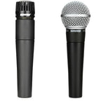 Shure SM57 & SM58 Dynamic Cardioid Microphone Instrument Vocal Set