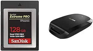SanDisk 128GB Extreme PRO CFexpress Card & Reader — main product image