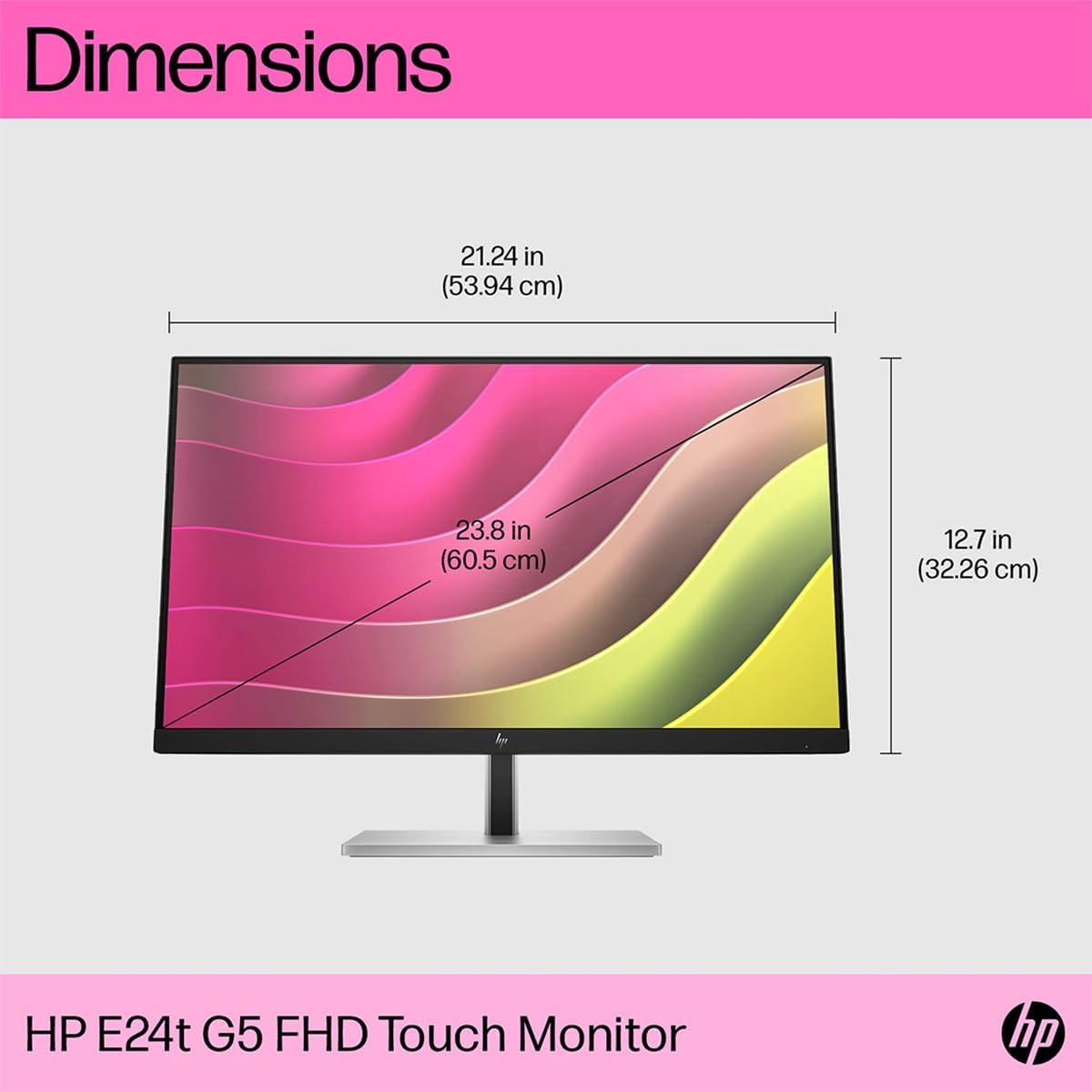 HP 6N6E6AA#ABA E24T G5 23.8" Touch FHD Monitor