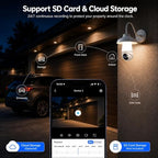 JCMNETE 2K Pan-Tilt Light Bulb Security Camera