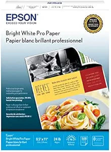 Epson S041586-4 Bright White Pro Paper, 8.5x11, 500 Sheets