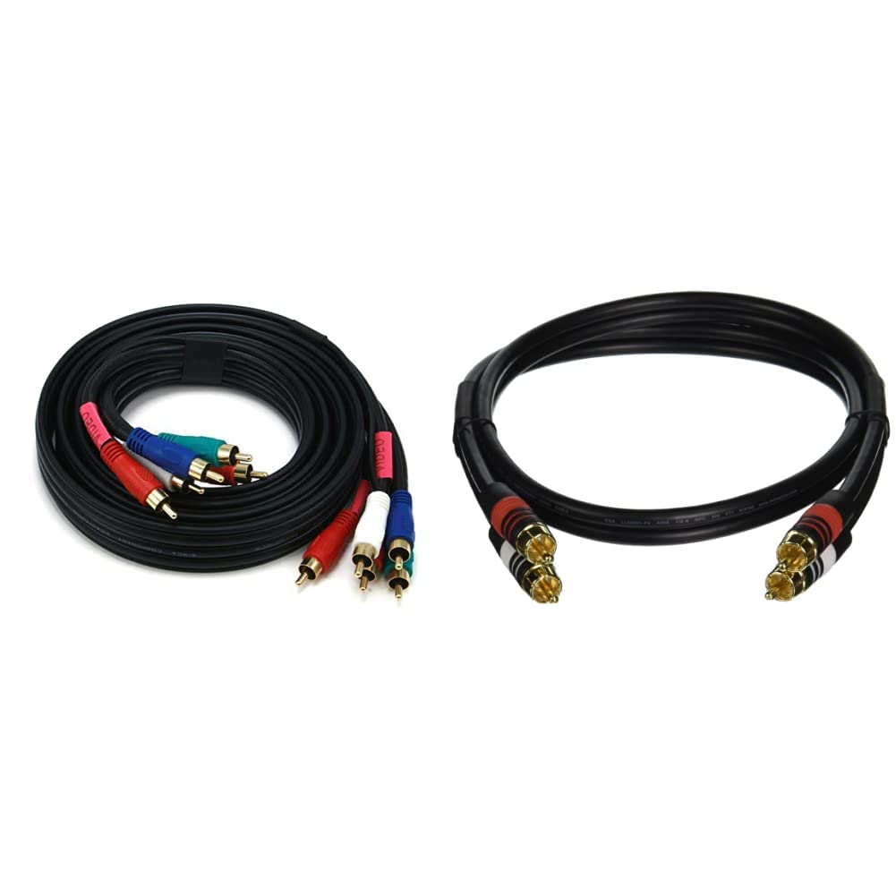 Monoprice 100320 Component Video/Audio Cable - 6ft, RCA Coaxial