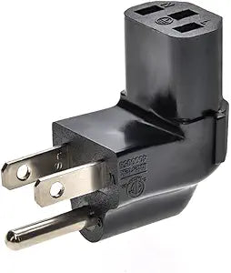Monoprice 143203 NEMA 5-15P to IEC C13 Angled Power Adapter — main product image