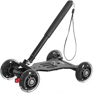 Polaroid PLSTATT-20 Rolling Mini Dolly: Camcorder Stabilization System