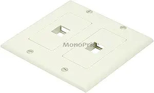 Monoprice 106830 Ivory 2-Gang Keystone Wall Plate — main product image