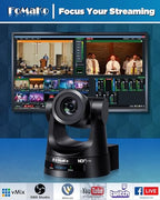 FoMaKo NDI PTZ Camera 30X Zoom AI Auto-Tracking Bundle