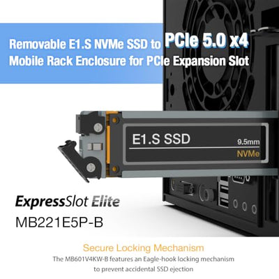 ICY DOCK ExpressSlot Elite MB221E5P-B E1.S NVMe to PCIe 5.0 Rack
