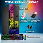 AXOII RGB Renewed Gaming Desktop PC and 24-Inch Monitor Bundle