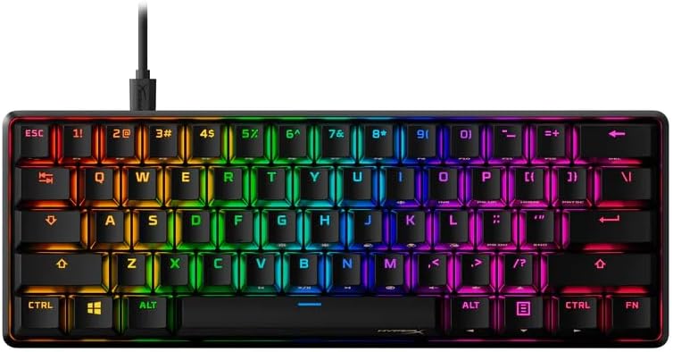 HyperX 56R61AA#ABA Alloy Origins 60% Aqua Switch Keyboard — main product image