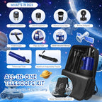 UncleHu 80mm Kids Telescope and Pop-Up Space Tent Set