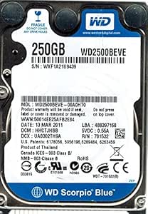 Western Digital WD2500BEVE-00A0HT0 250GB SATA Hard Drive — main product image