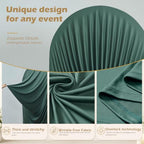 HANGING BULBS Hunter Green Waterfall-Draped Arch Backdrop Cover