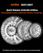 Godox S65T Quick-Release Bowens Mount Umbrella Softbox 65cm