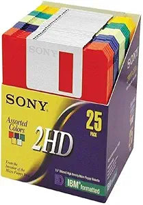 Sony 25MFD2HDLFC 3.5" IBM Formatted Floppy Disks - 25 Pack