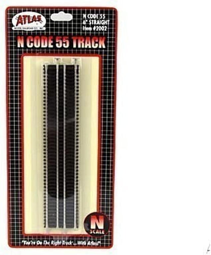 Atlas N Code 55 Nickel Silver 6" Straight Track 6-Pack
