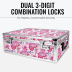 Vaultz VZ03806 Lock Box - 6.5 x 23 x 13.5 Pink Storage Trunk