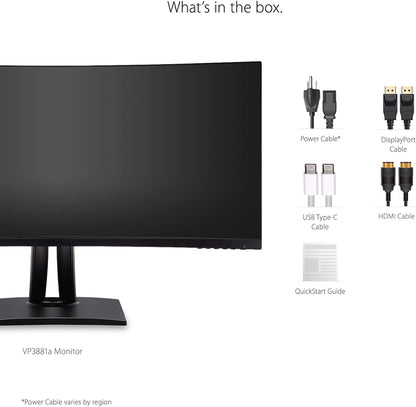 ViewSonic VP3881A 38-Inch Curved Monitor WQHD+ USB-C