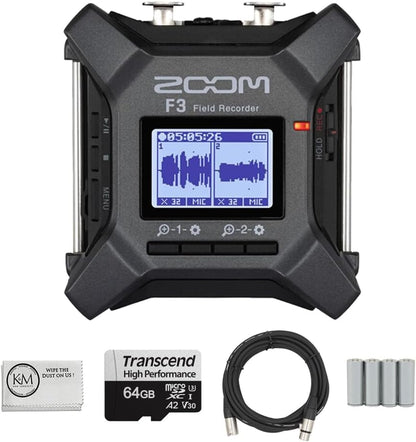 Zoom F3 32-Bit Float Multitrack Recorder Bundle