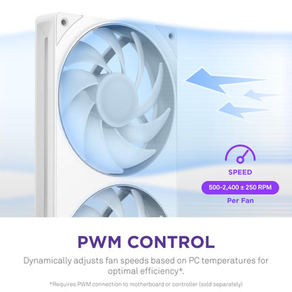 NZXT F360 RGB Core 360mm Liquid Cooler - White